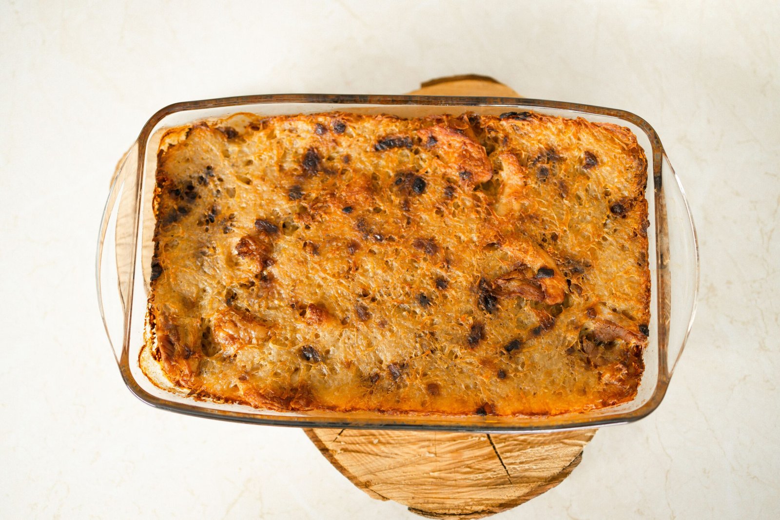 Mexican capirotada bread pudding