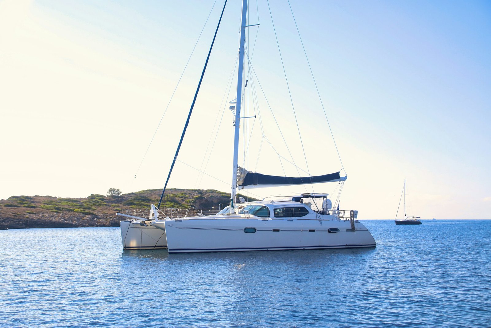 Catamaran sailing on the Caribbean near Cancun